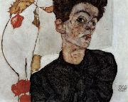 Egon Schiele Self-portrait oil on canvas